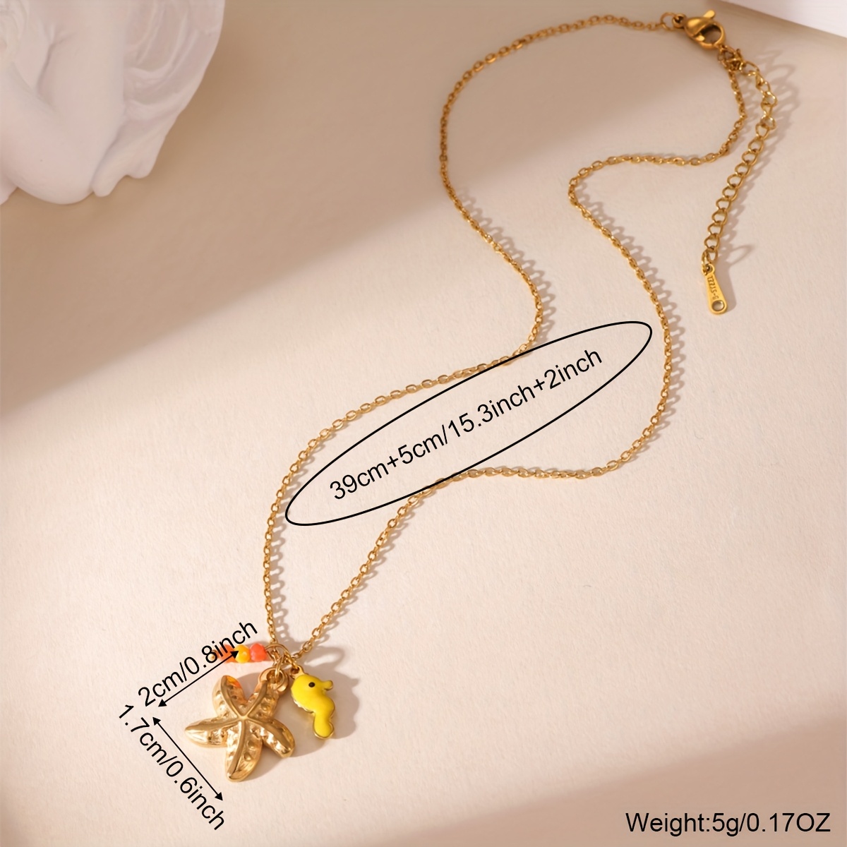Women's 18K Real Plated Stainless Steel Starfish Necklace